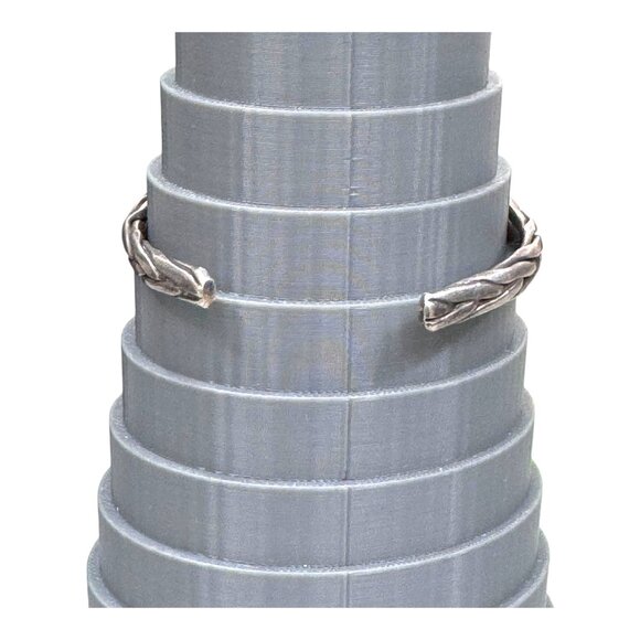 Sterling Silver Braided Old Pawn Cuff Bracelet Size 6.5" Signed Made In Mexico - Picture 8 of 8